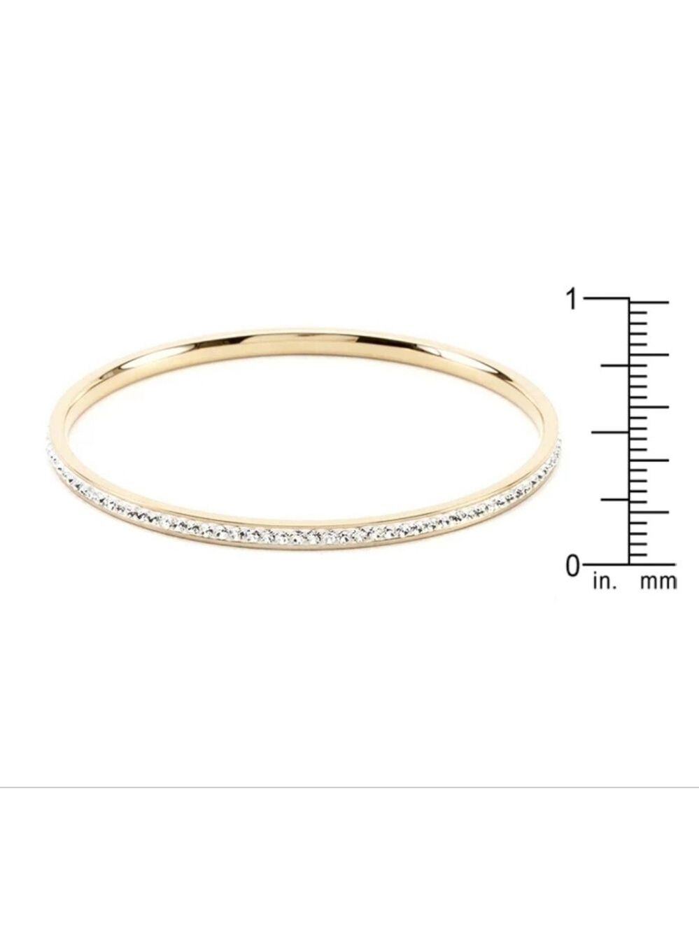 18k Gold Plated Chanel Set Crytsal Bangle Bracelet